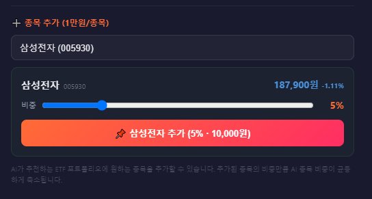 비중 설정 화면